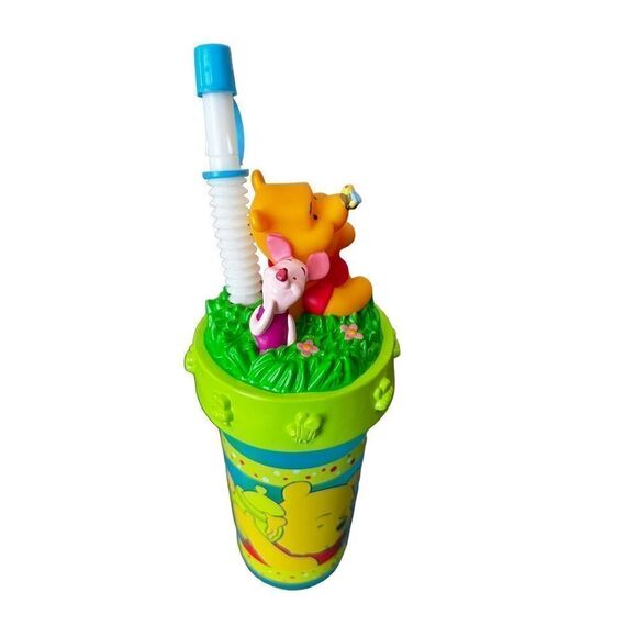 Vtg Disney Winnie the Pooh Bear Travel Water Bottle Tumbler Drink Cup 8." - Picture 2 of 11